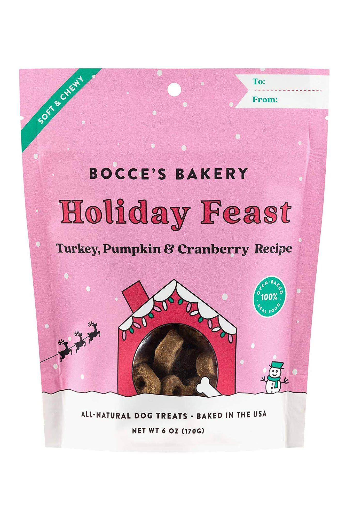 Bocce's Bakery Holiday Feast Soft & Chewy Dog Treats - 6-oz