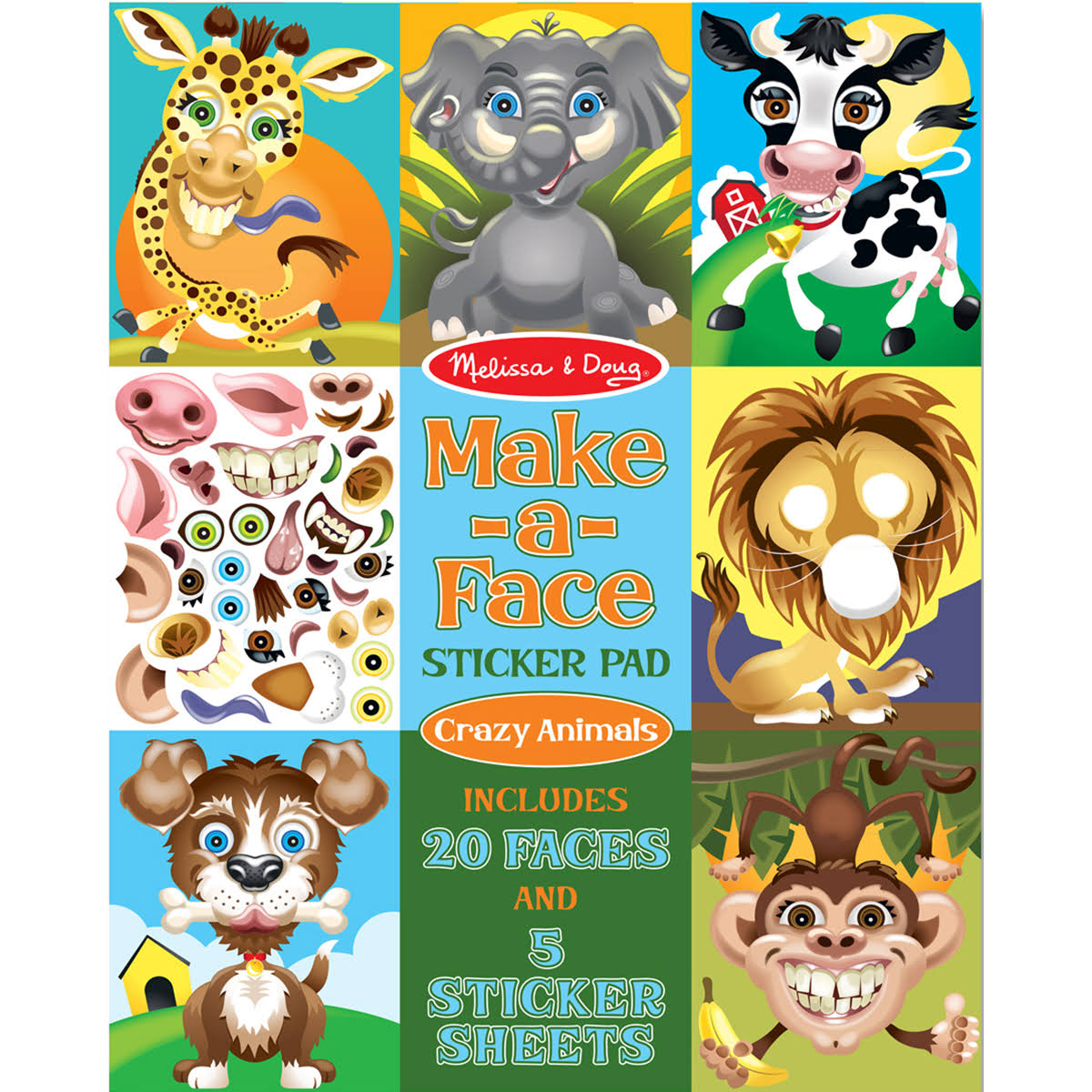 Melissa & Doug Make-a-face Sticker Pad: Crazy Animals