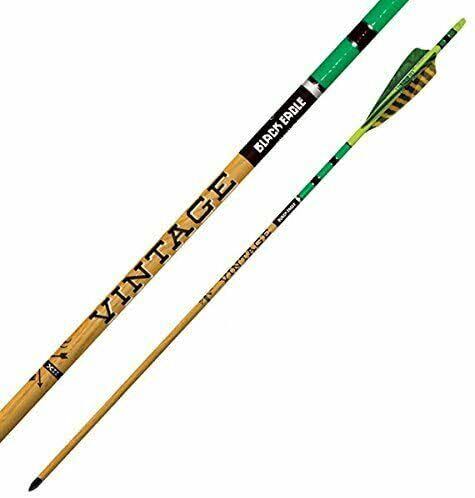 Black Eagle Instinct Traditional Arrows .005 500 Green-Yellow Feathers 6 Pk.