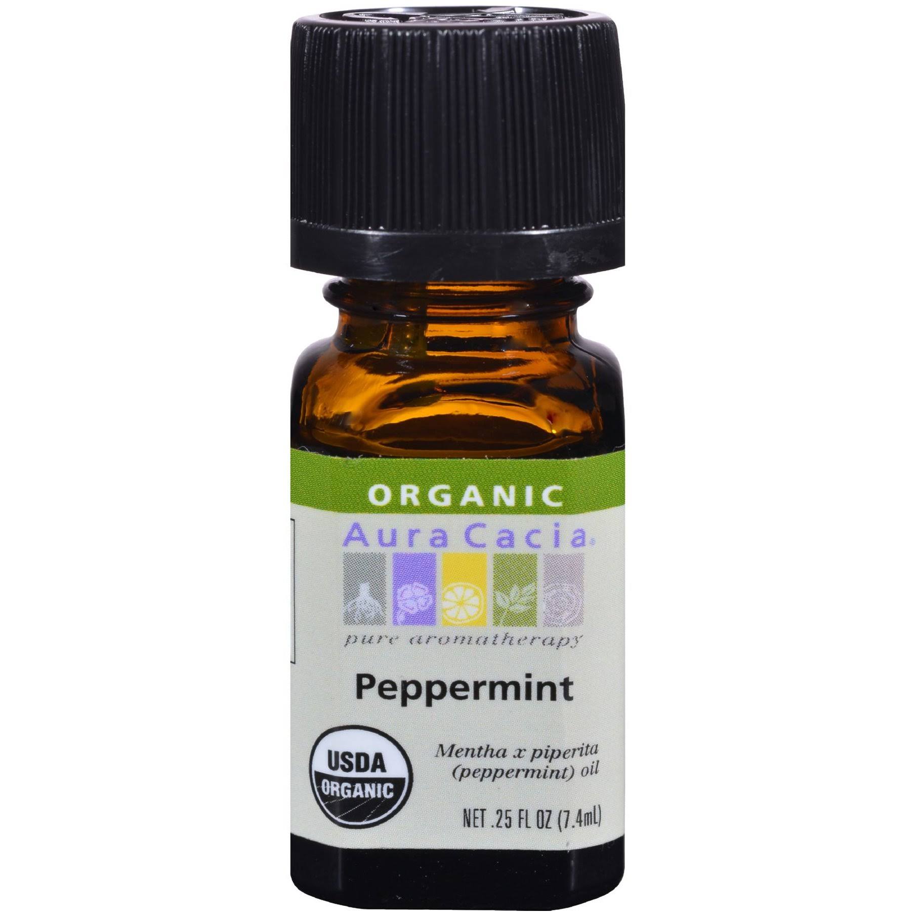 Aura Cacia Organic Essential Oil - Peppermint, 0.25oz