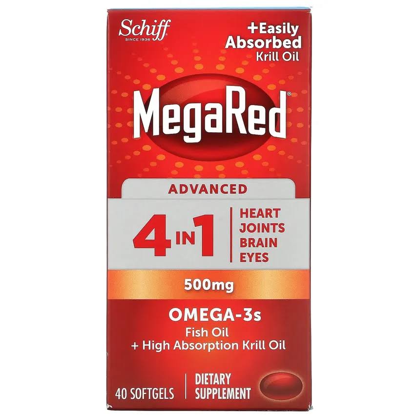 Schiff Megared Advanced 4 in1 Omega-3S Krill Oil Supplement - 500mg, 40 Softgels