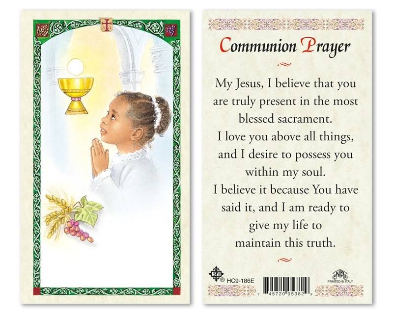 Girl's First Communion Laminated Prayer Card-Single from San Francis Imports | Discount Catholic Products