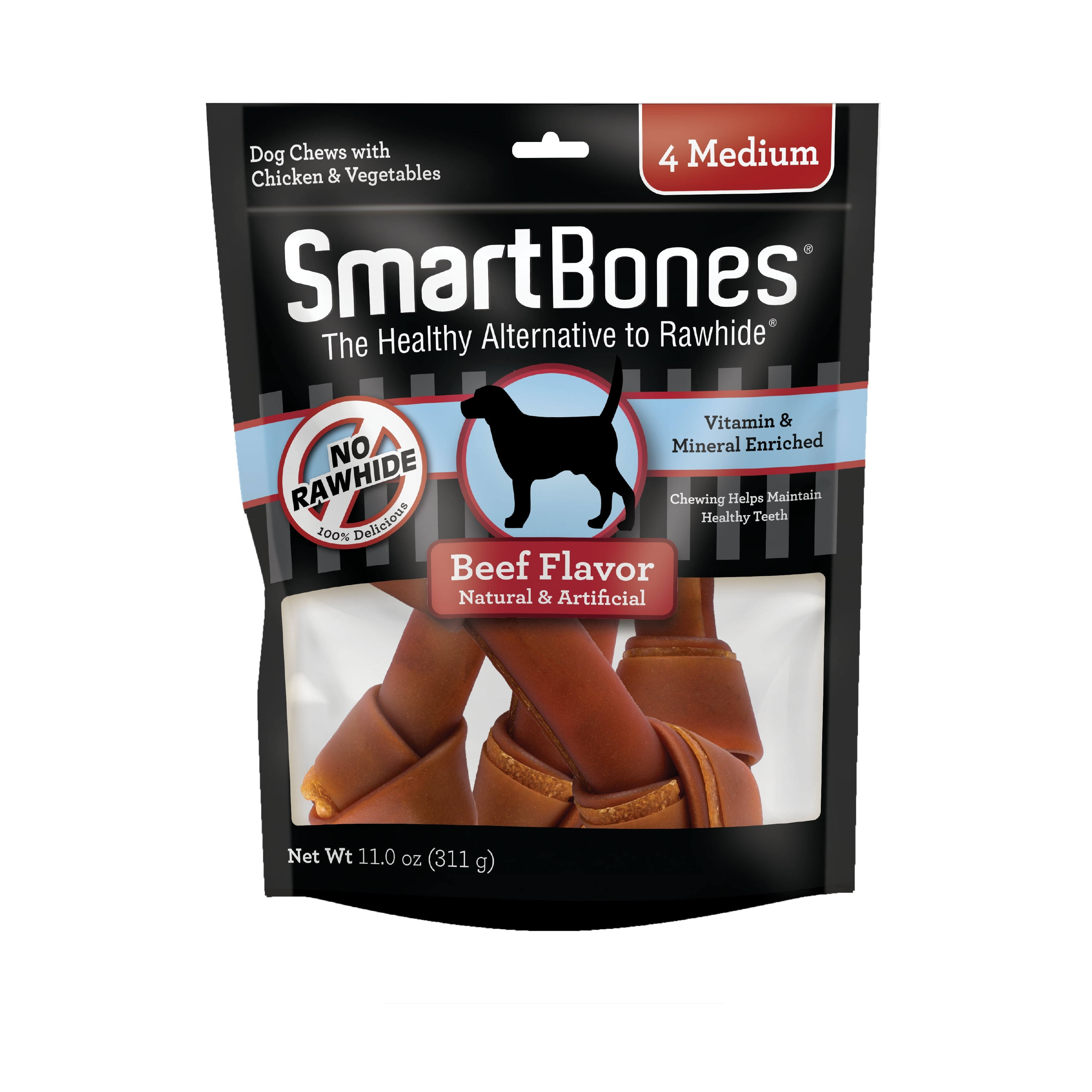 Smartbones Dog Chew - 4 Medium, Beef, 311g