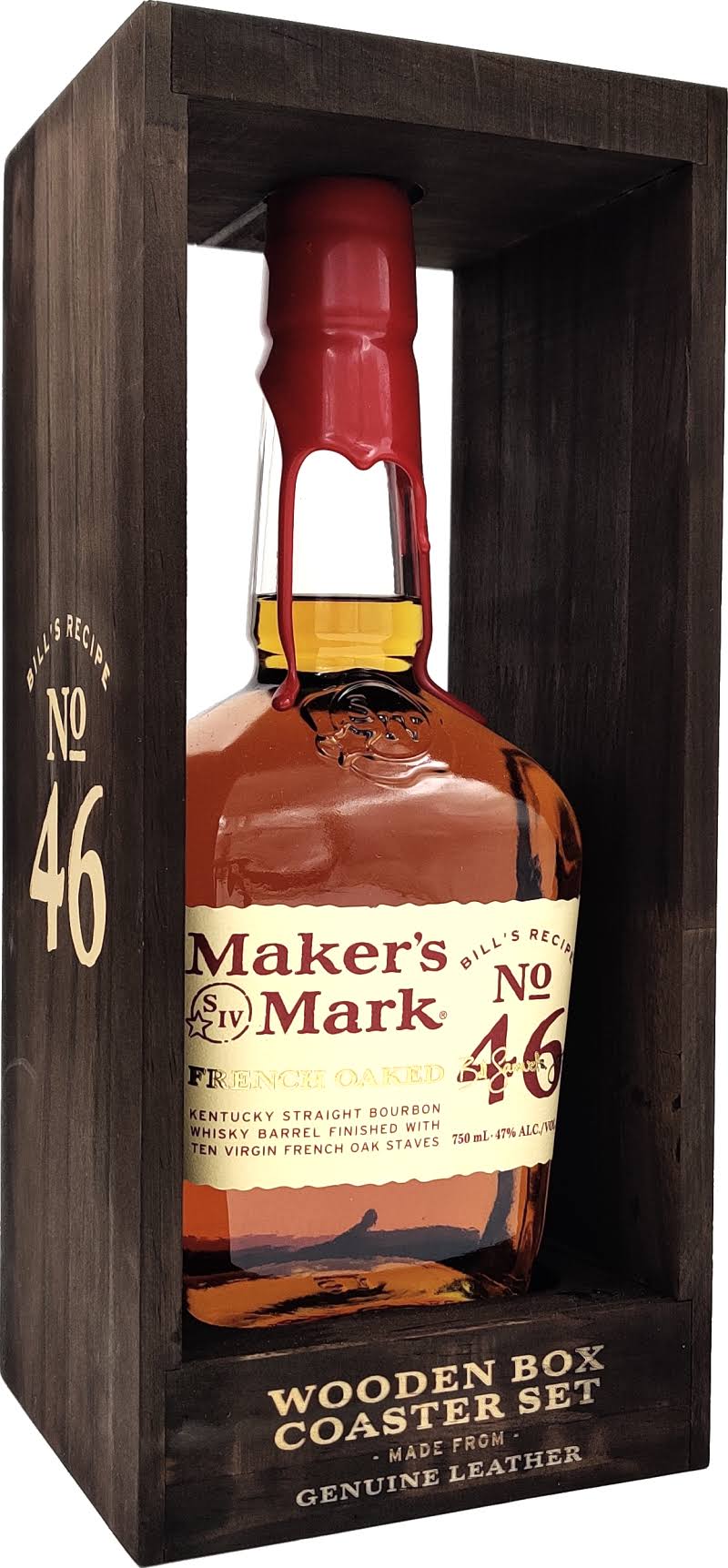 Maker's Mark 46 Bourbon Cask Wooden Coaster Set 750ml