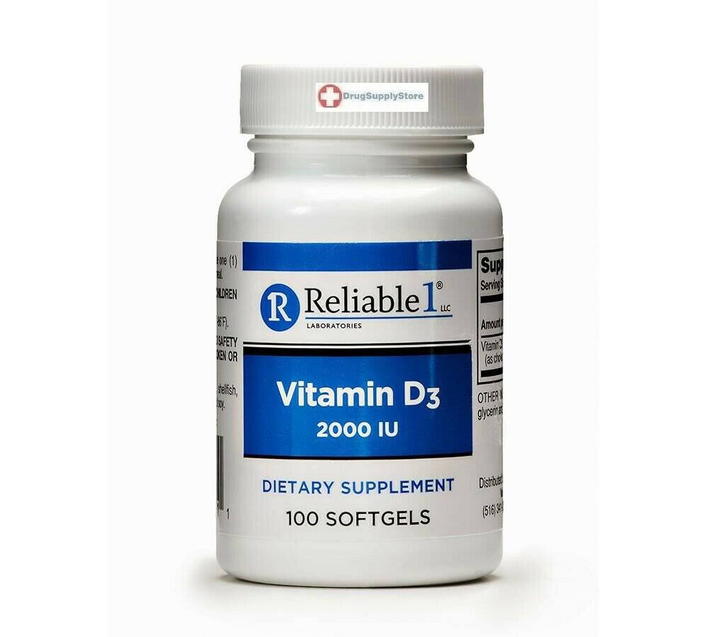 Reliable-1 Vitamin D3 2000 IU Dietary Supplement - 100ct
