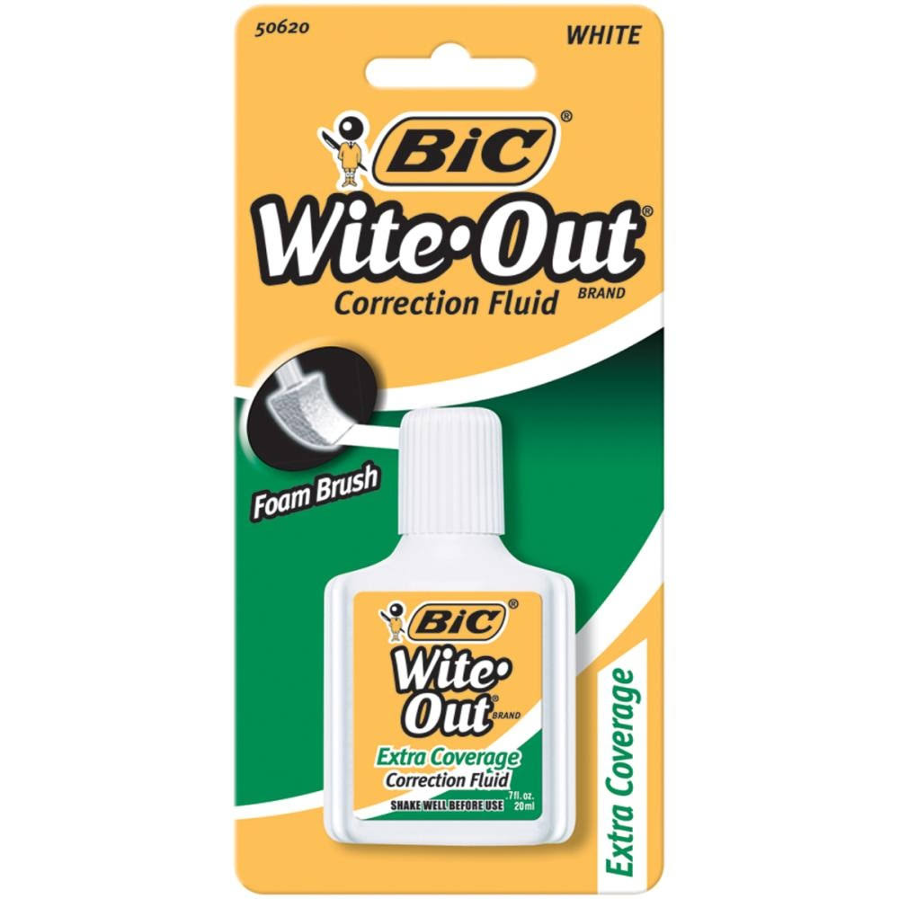 Bic Wite Out Extra Coverage Correction Fluid - 0.7oz