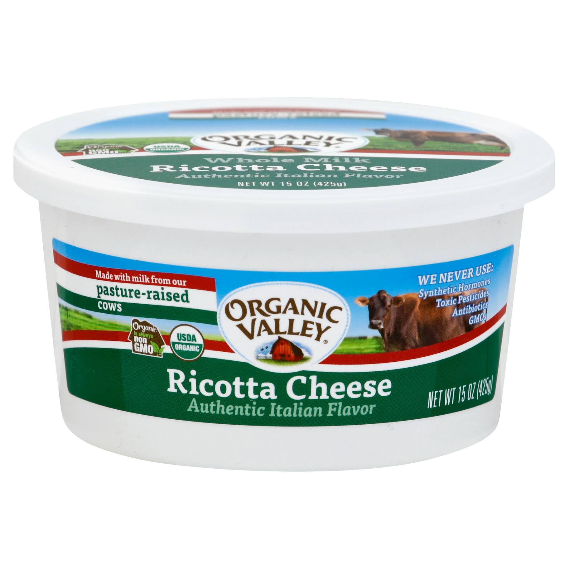 Organic Valley Organic Whole Milk Ricotta Cheese - 425g