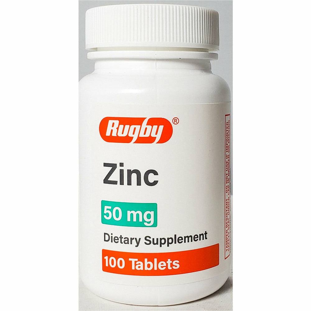 Rugby Zinc Dietary Supplement 50 mg - 100 Tablets