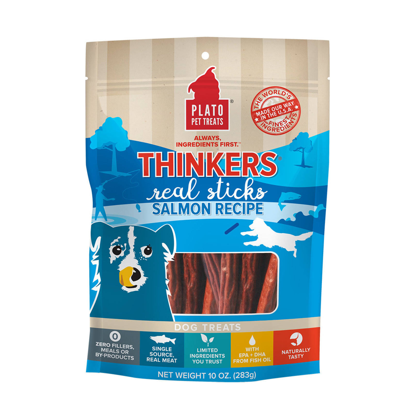 Plato Thinkers Salmon Recipe Dog Treats, 18-oz bag