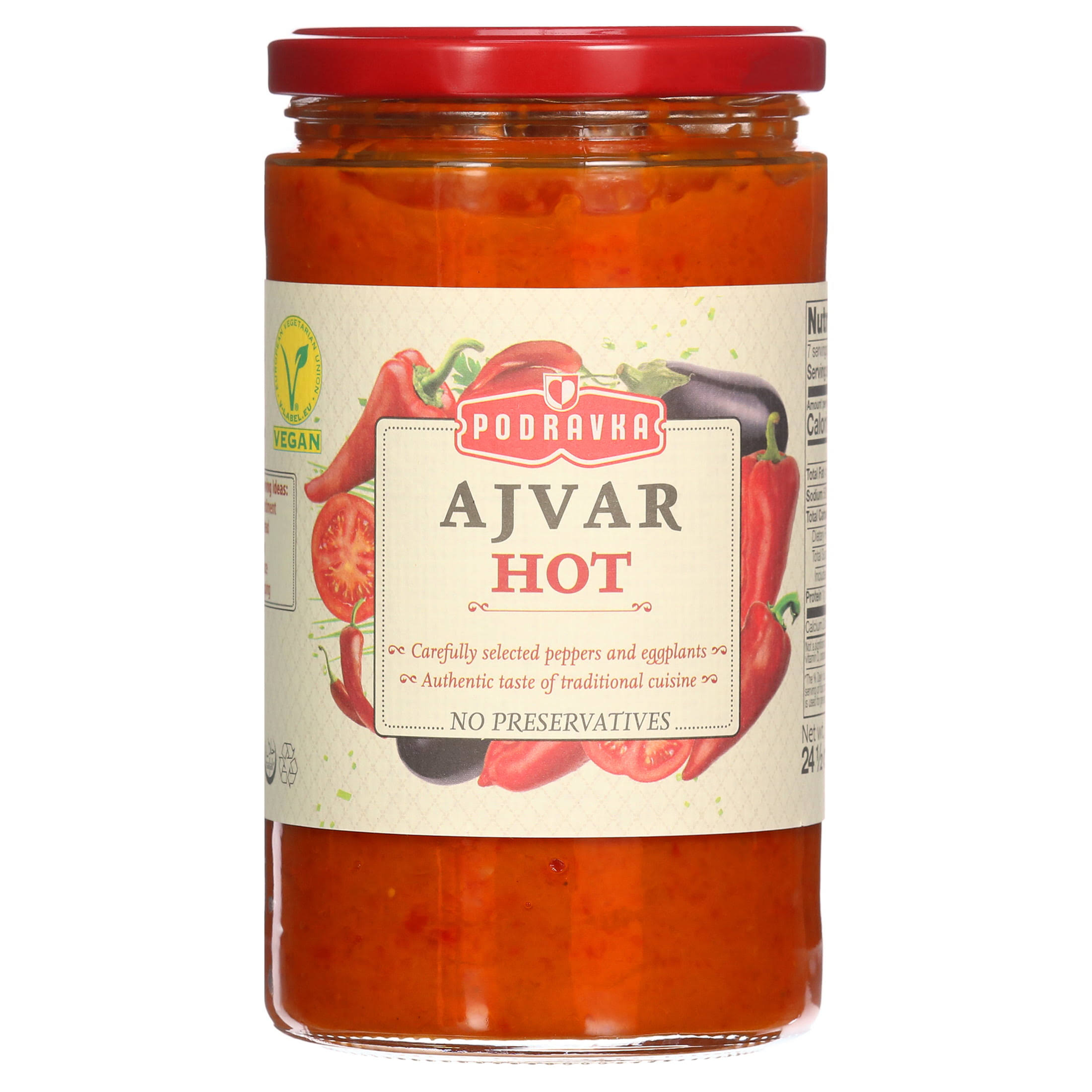 Podravka Hot Ajvar , Spicy , 24.5 Oz