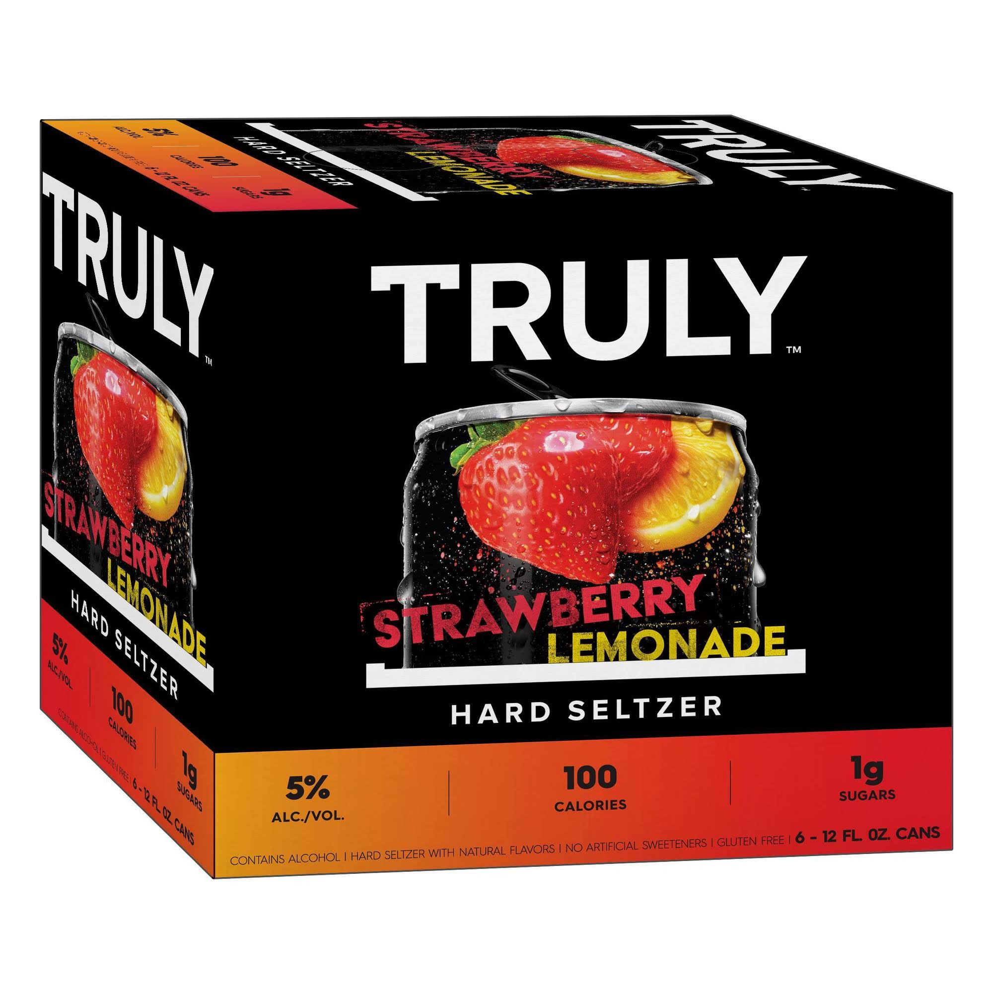 Truly Hard Seltzer, Strawberry Lemonade - 6 pack, 12 fl oz cans