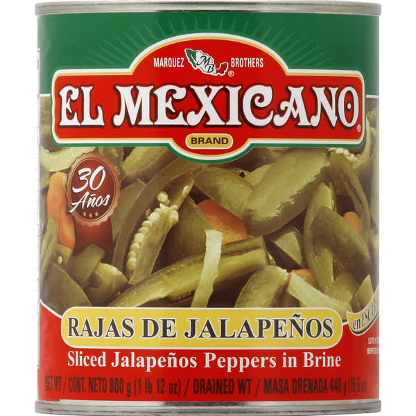 El Mexicano Sliced Jalapenos - 28 oz can