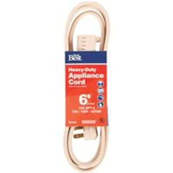 Do It Air Heavy-Duty Appliance Cord - 6' and 14/3", Beige