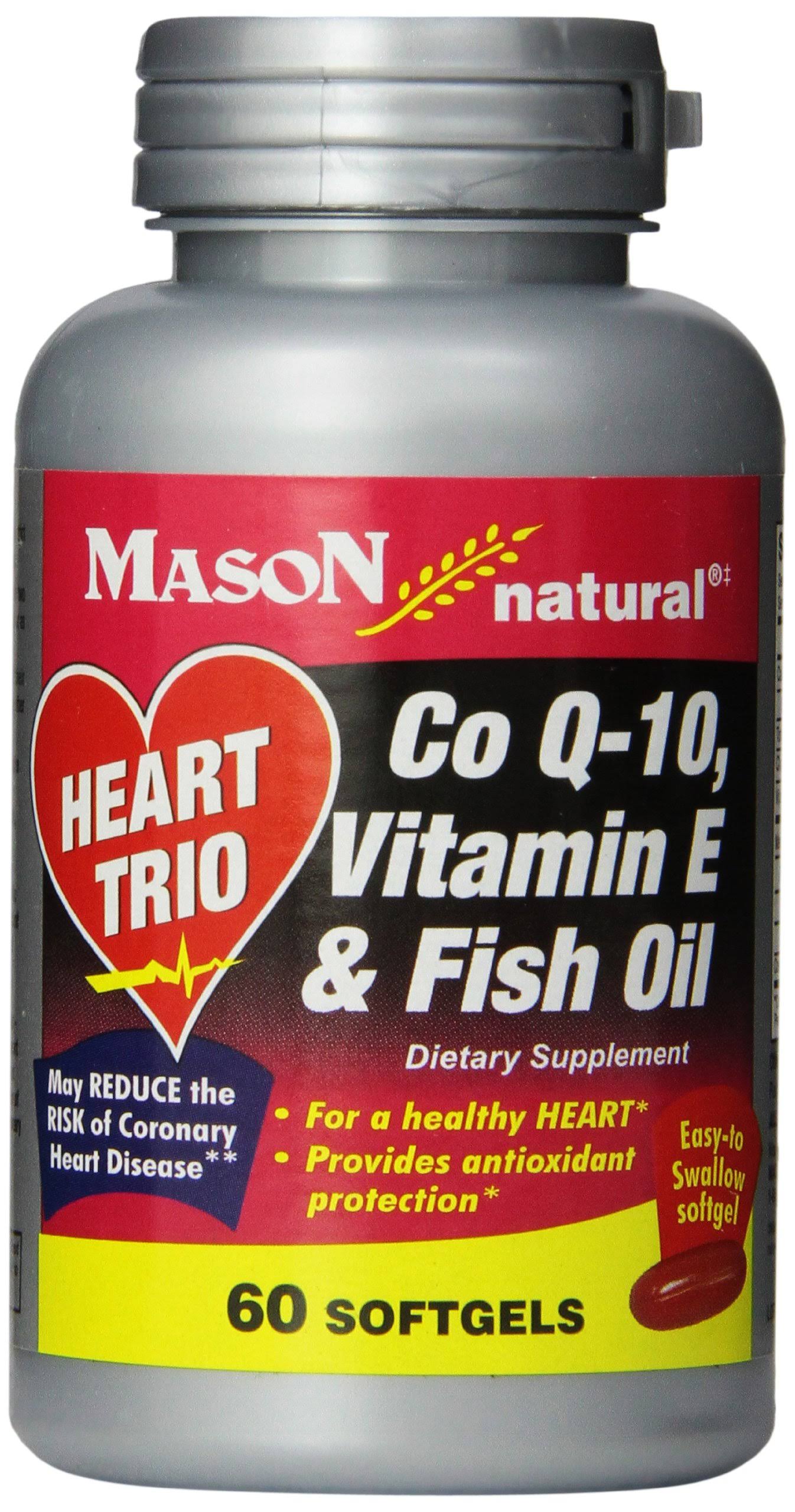 Mason Naturals Heart Trio Coq10 Vitamin E and Fish Oil Dietary Supplement - 60 Softgels