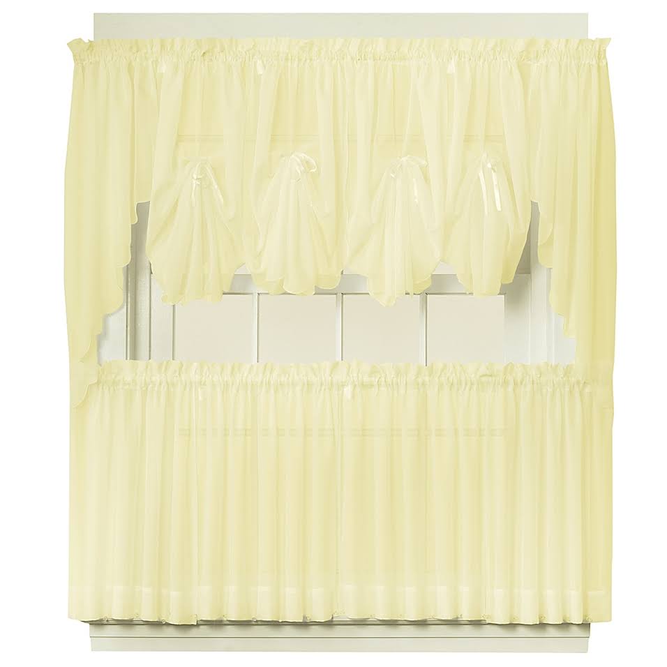 Emelia 38" Window Curtain Swag Pair in Yellow