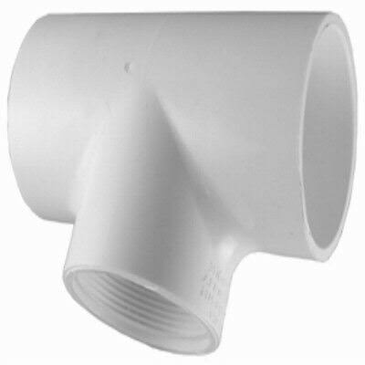 25 Pack - Schedule 40 PVC Pressure Pipe Fitting, Reducing Tee, White, 1 x 1 x