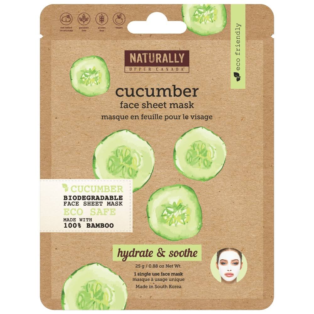 Naturally Upper Canada Face Sheet Mask - Cucumber Hydrate & Soothe
