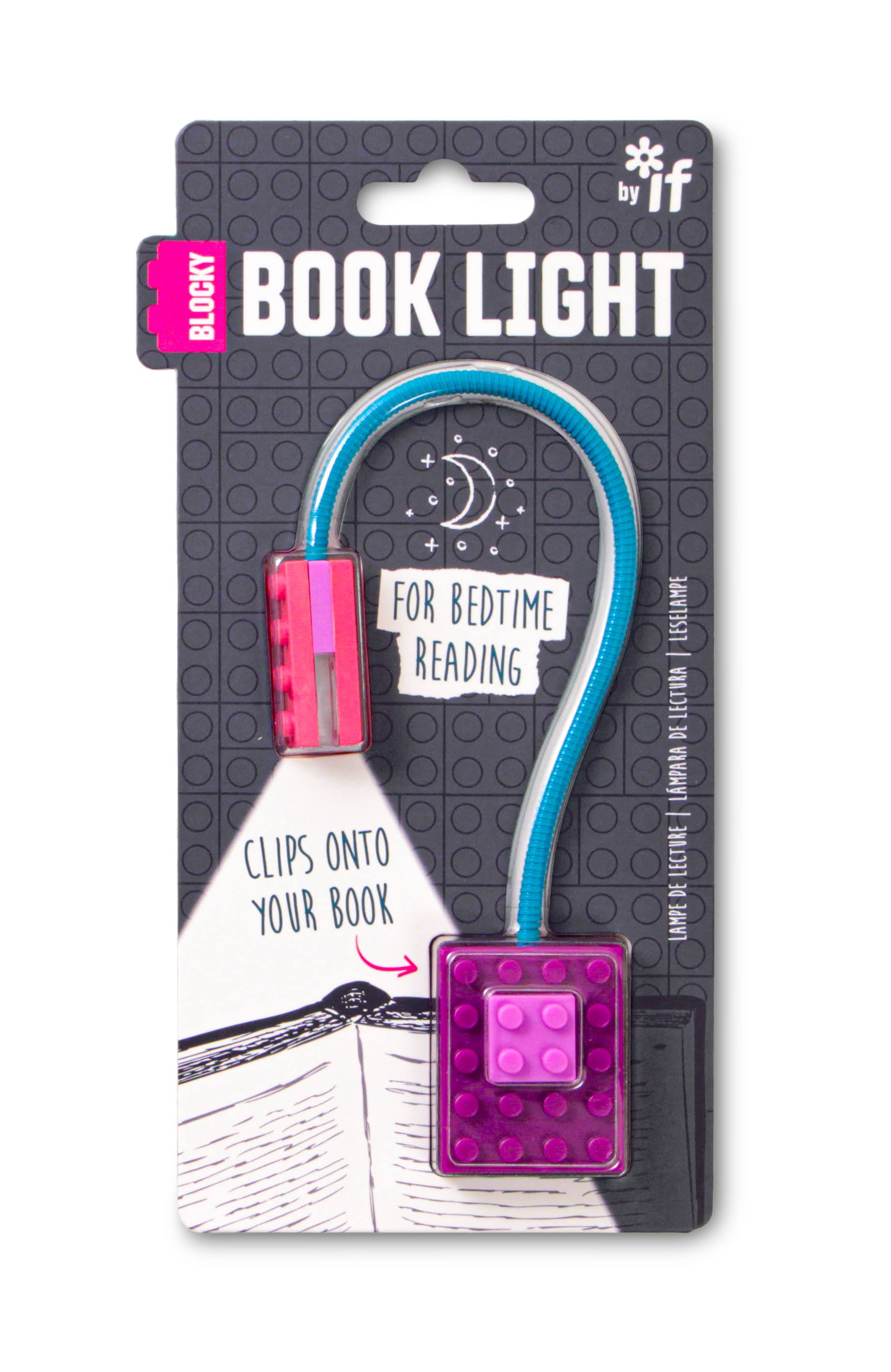 Blocky Book Light Lamp For Reading Bedtime Purple