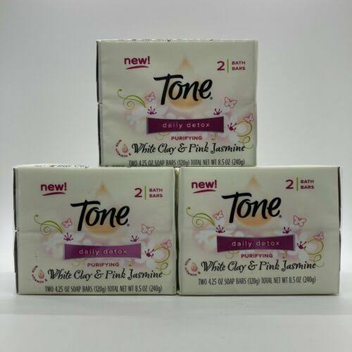 Tone Soap Bar Daily Detox - White Clay & Pink Jasmine, 120g, 2ct
