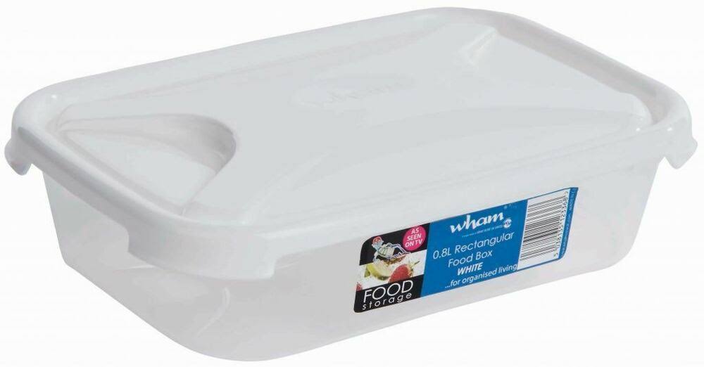Wham Plastics High Grade Plastic Food Storage Box Tupperware - White, 0.8l
