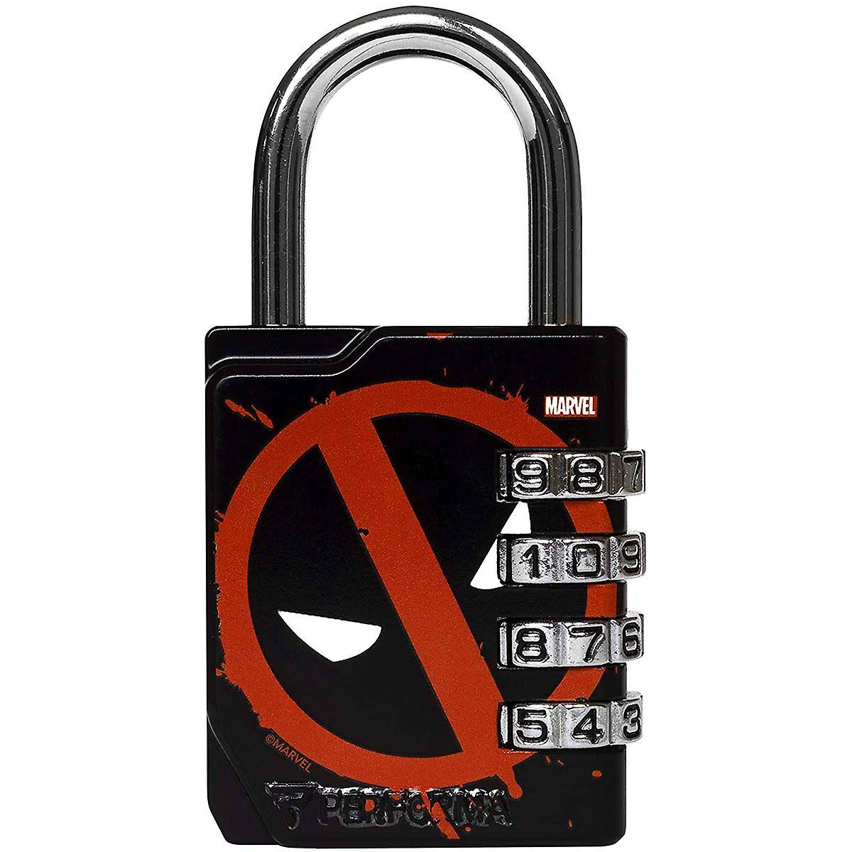 Performa Ultra Premium Embossed 4-Dial Combination Gym Lock - Deadpool One Size