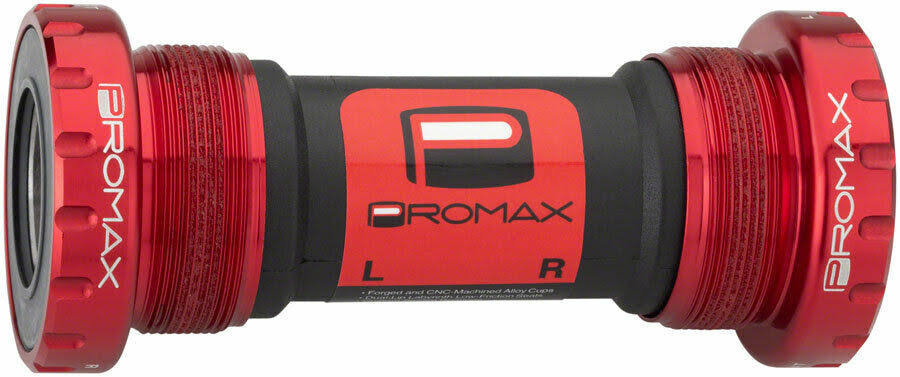 Promax Ex-1 Alloy External Sealed Bottom Bracket - Red, 68/73mm