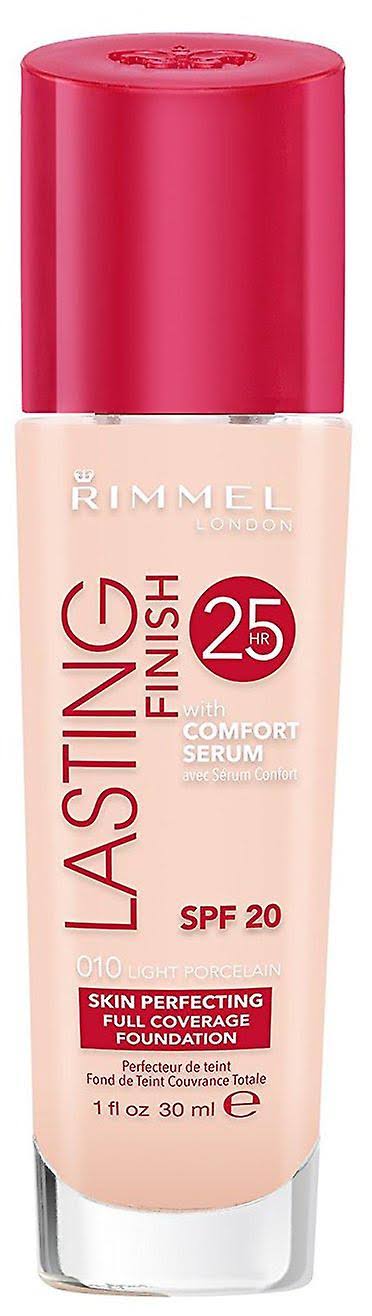 Rimmel Lasting Finish 25 Hour Foundation - with Comfort Serum, Light Porcelain, 30ml