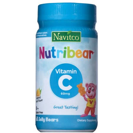 Navitco Kosher NutriBear Vitamin C Chewable Gummies 100 mg - Fruit Flavor - 60 Bears