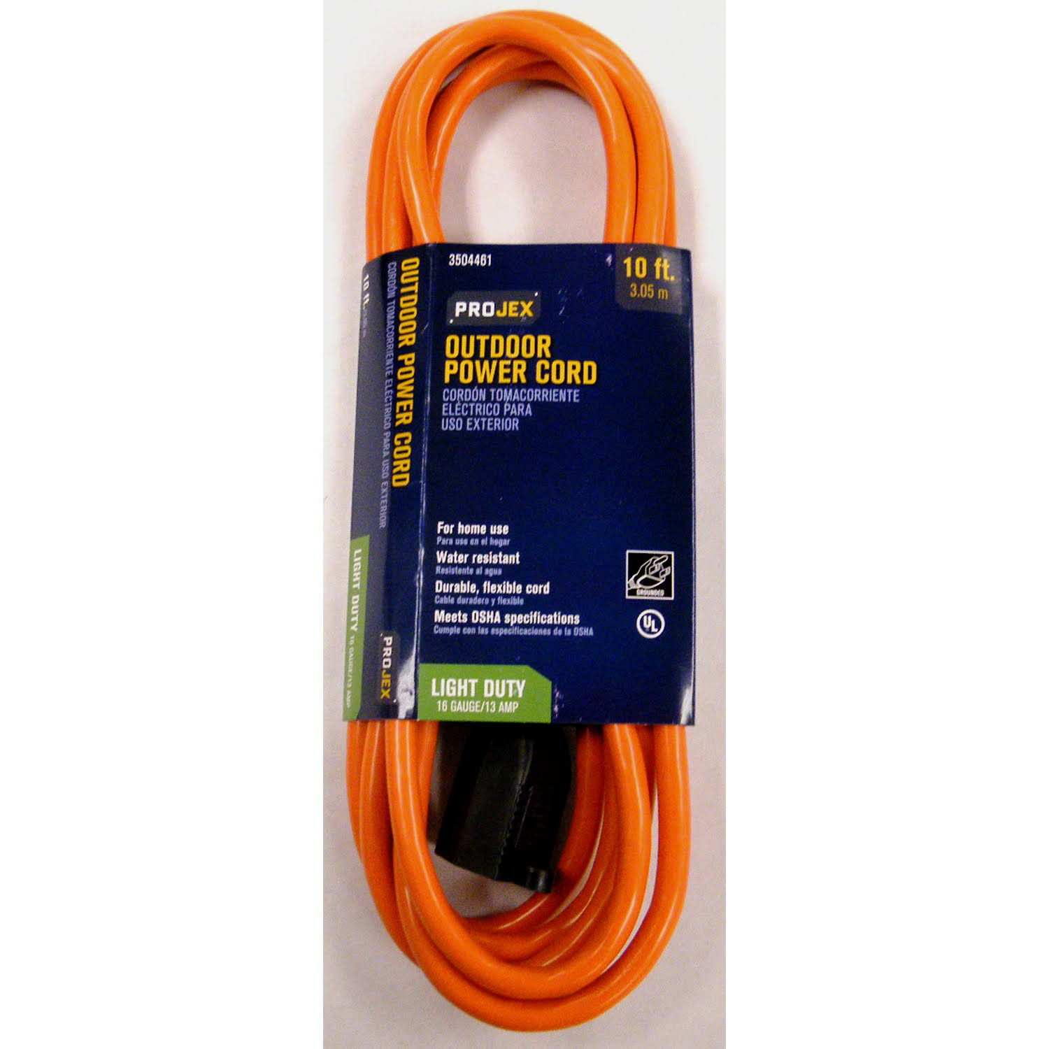 Projex Indoor and Outdoor Extension Cord 16/3 Sjtw 10 Ft. L Orange