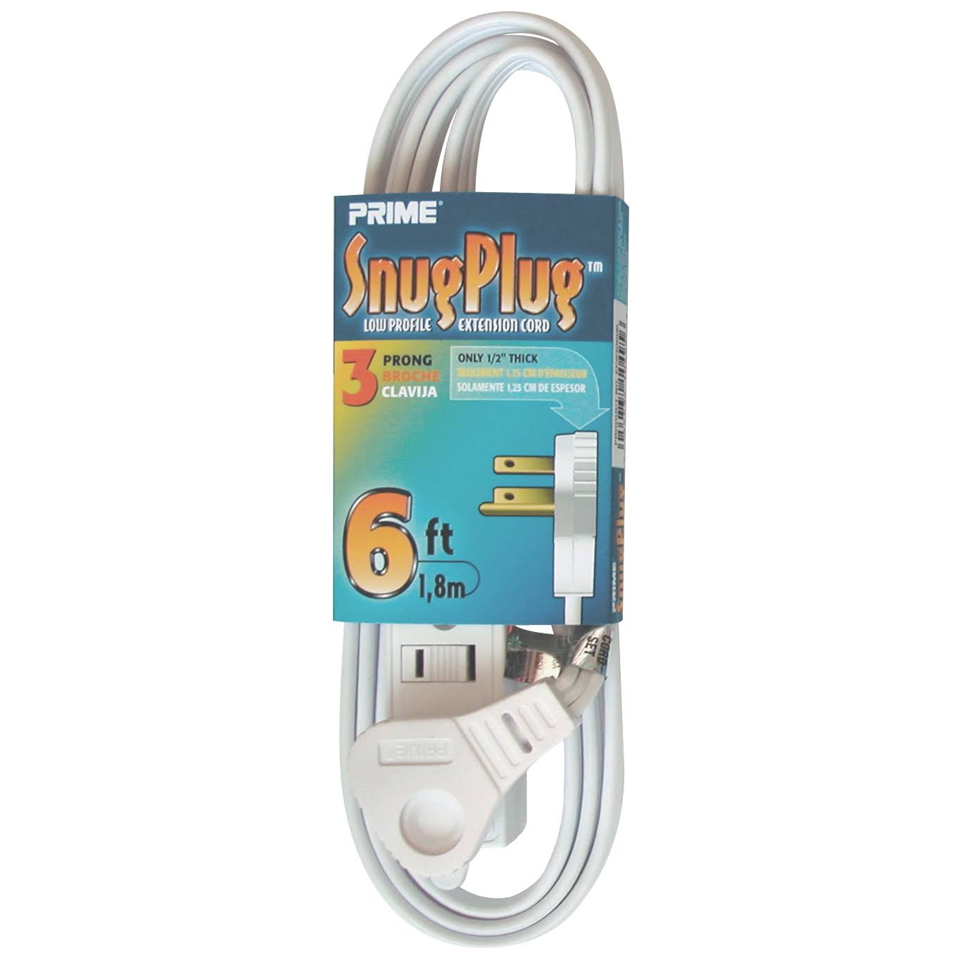 Prime Wire and Cable Extension Cords - White, 6'