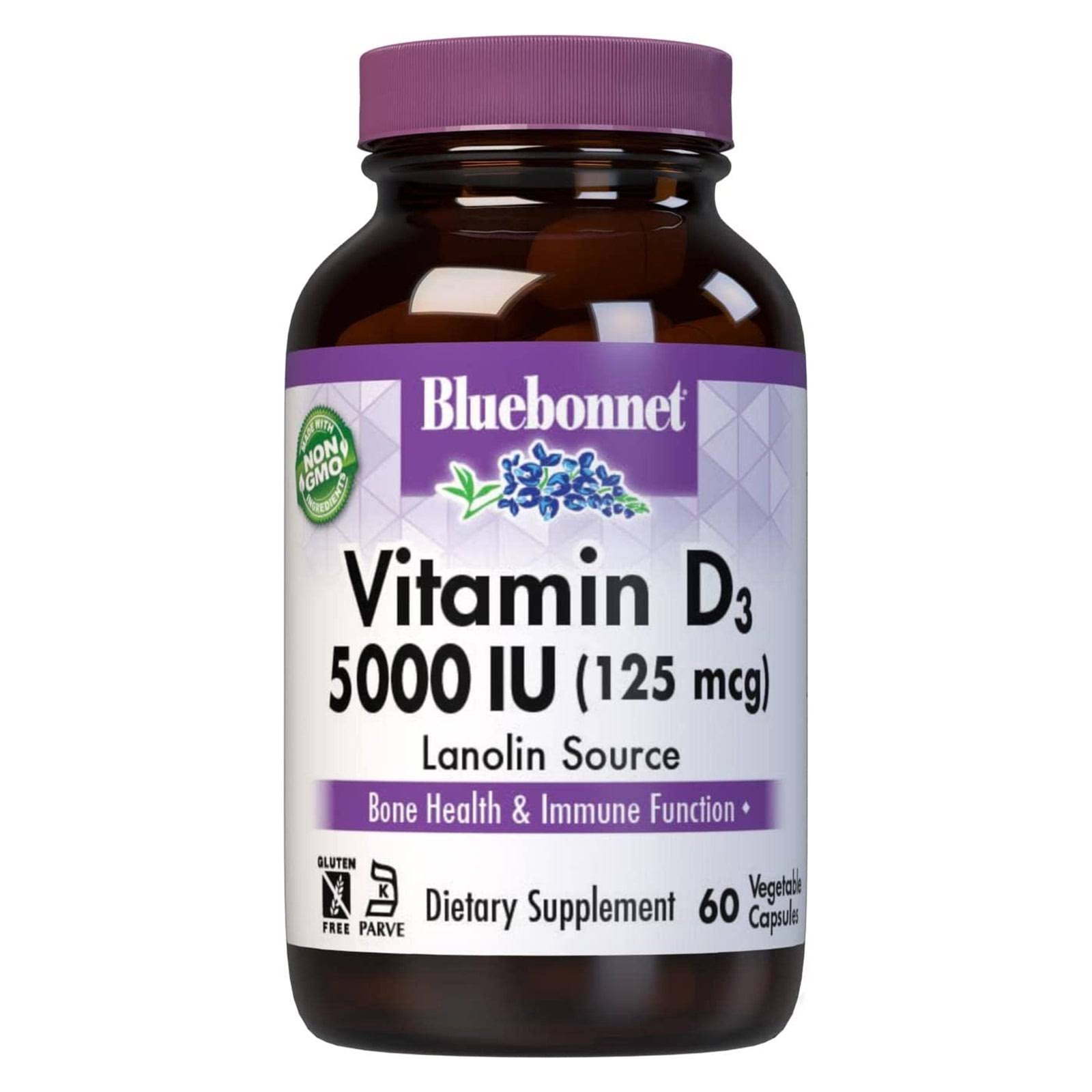 Bluebonnet Nutrition Vitamin D3 5000 IU - 60 Capsules