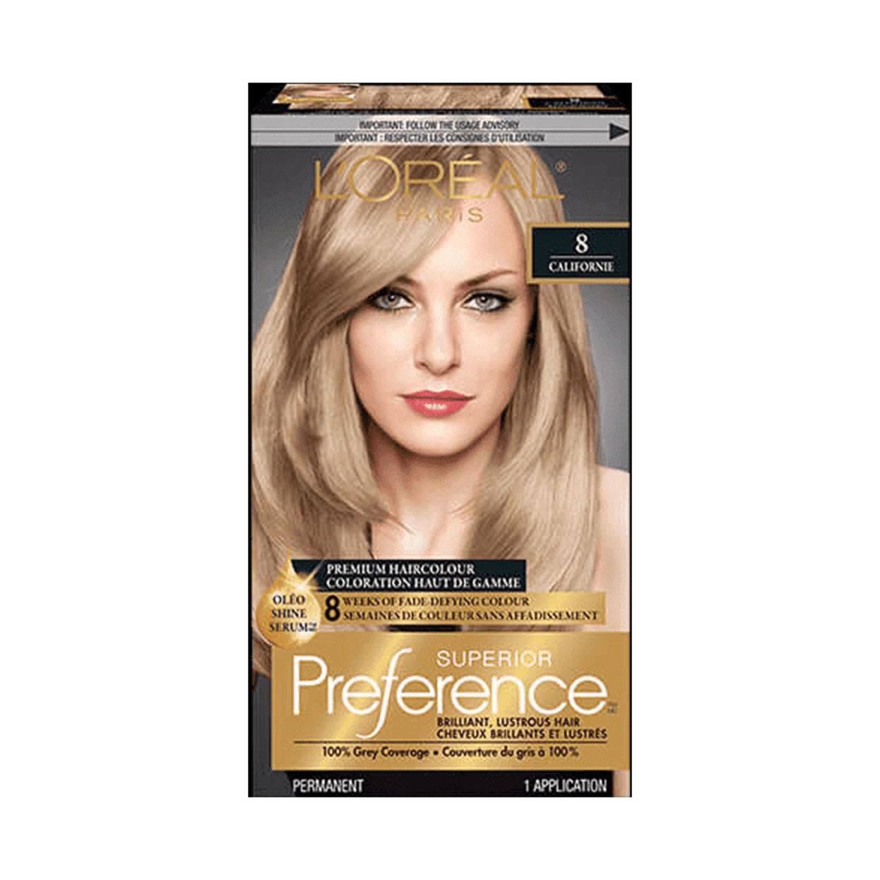 L'Oréal Paris Superior Preference Haircolour, #8 ( Californie ) Medium Blonde