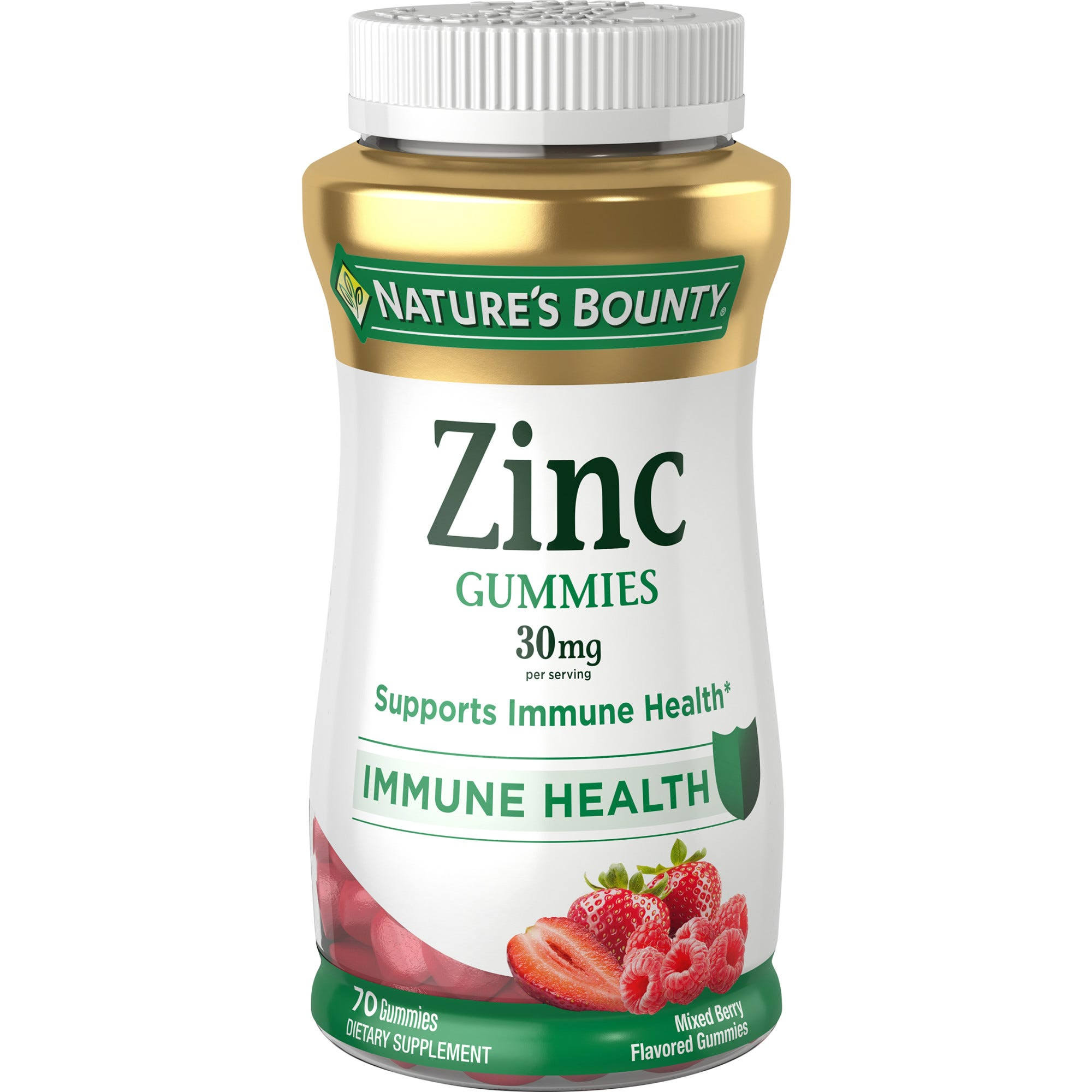 Nature's Bounty Zinc, 30 mg, Gummies, Mixed Berry - 70 gummies