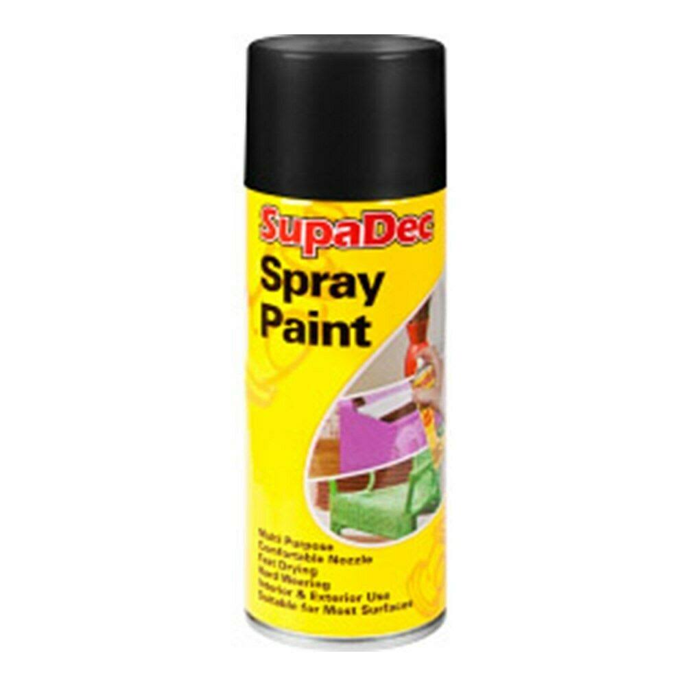 SupaDec Spray Paint - Matt Black, 400ml