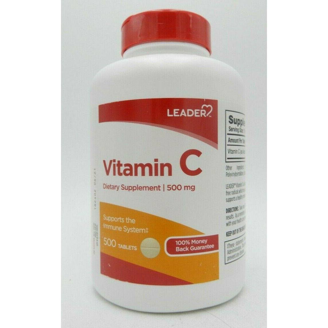 Leader Vitamin C 500mg Tablets 500ct