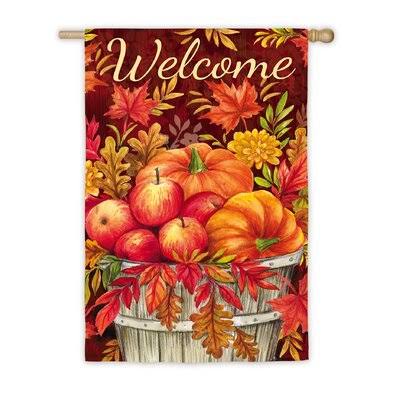 Evergreen Flag & Garden Apples and Pumpkins 2-Sided Polyester 18 x 13 in. House Flag Small (Less than 13 in wide)
