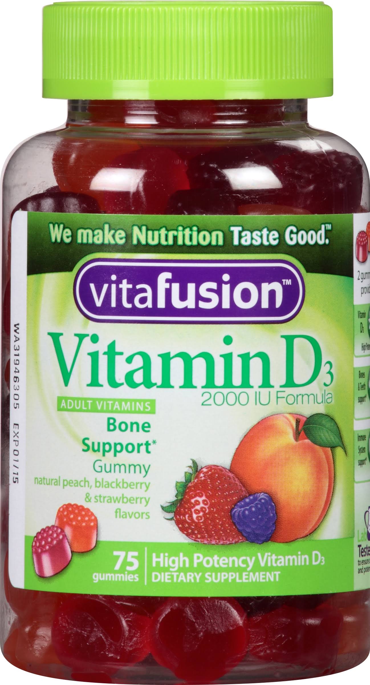 Vitafusion Vitamin D 2000 IU Formula Adult Gummy Vitamins - 75ct