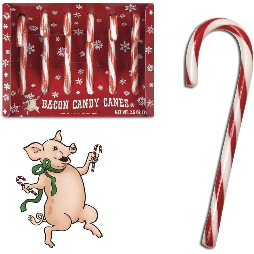 Accoutrements Archie McPhee Candy Canes - 6 Pack, Bacon