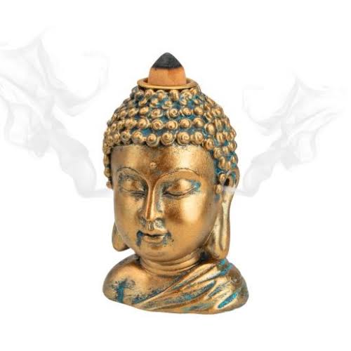 YOGAVNI Incense Cone Burner - Backflow Buddha Bust - 1pc