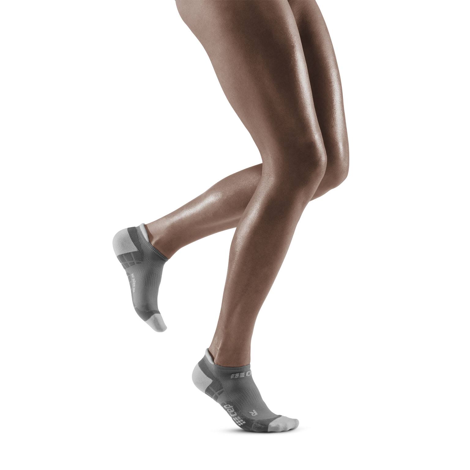 CEP Ultralight Compression NO Show Socks Grey, Womens Running Socks, Size III - Color Grey - Light Grey