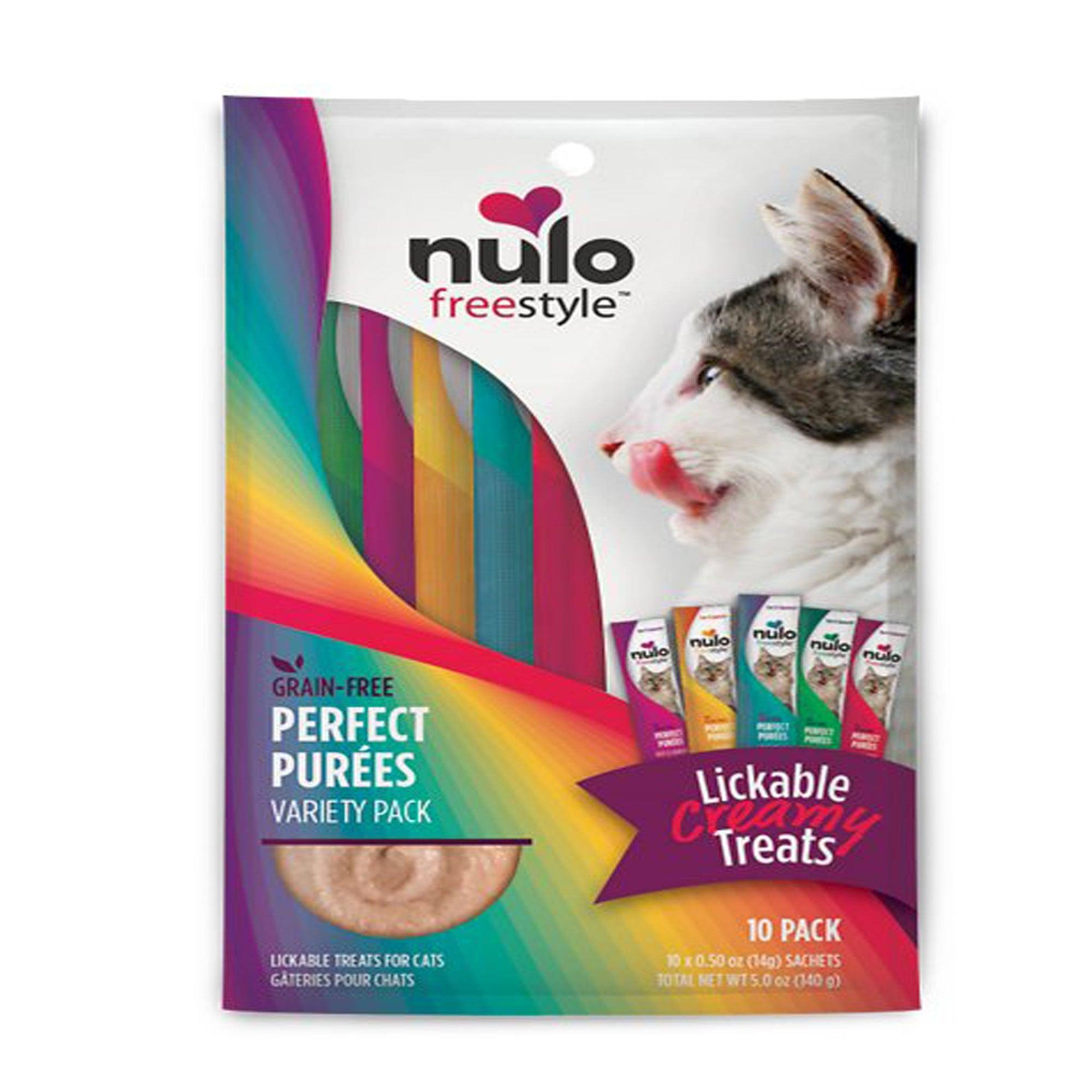 Nulo Freestyle Grain-Free Perfect Purees Premium Wet Cat Treats, Squeezable Meal Topper For Felines, High Moisture Content To Support Cat Hydration,
