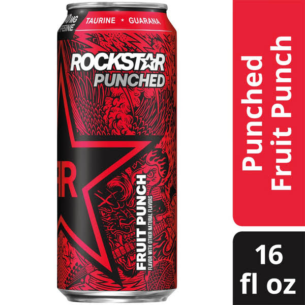 Rockstar Punched Energy Drink, Fruit Punch - 16 fl oz