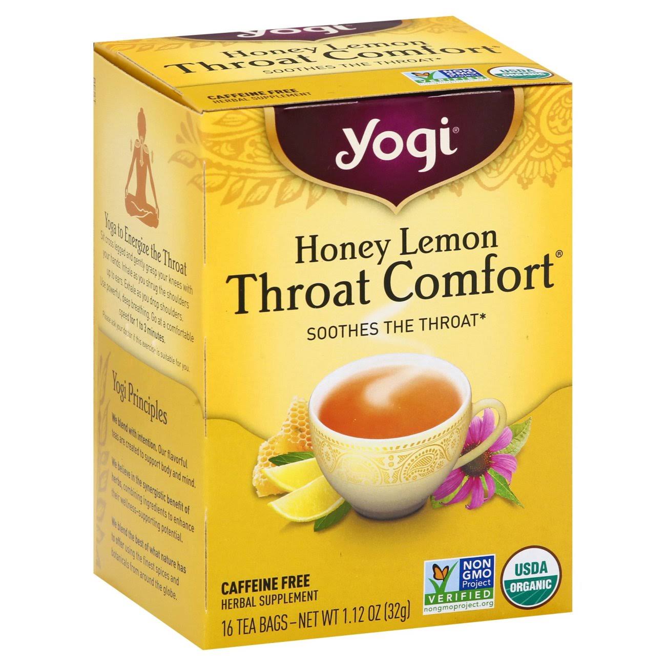 Yogi Honey Lemon Throat Comfort Tea - 16 Tea Bags