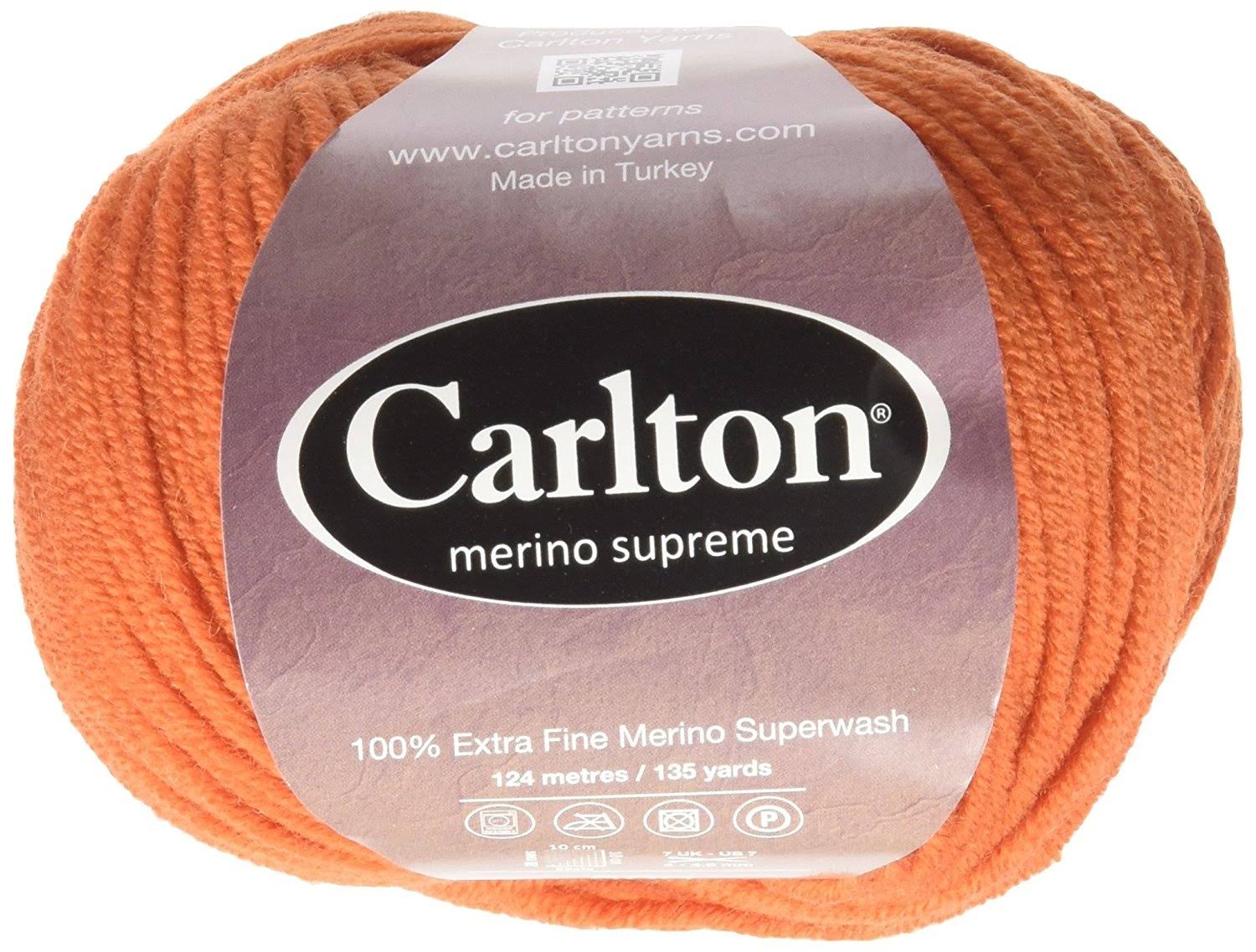 Carlton MERSUP23 Merino Supreme 23 Yarn, 1 Bag Fits 5 Skeins - Orange