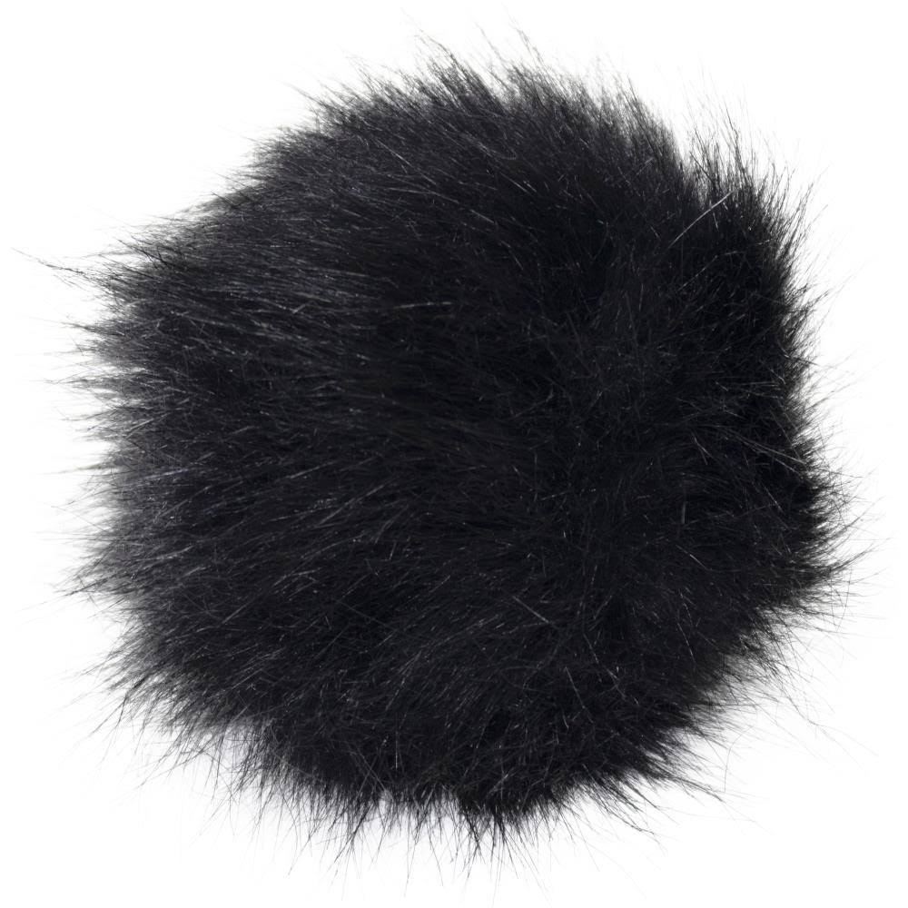 Pepperell Faux Fur Pom with Loop Black