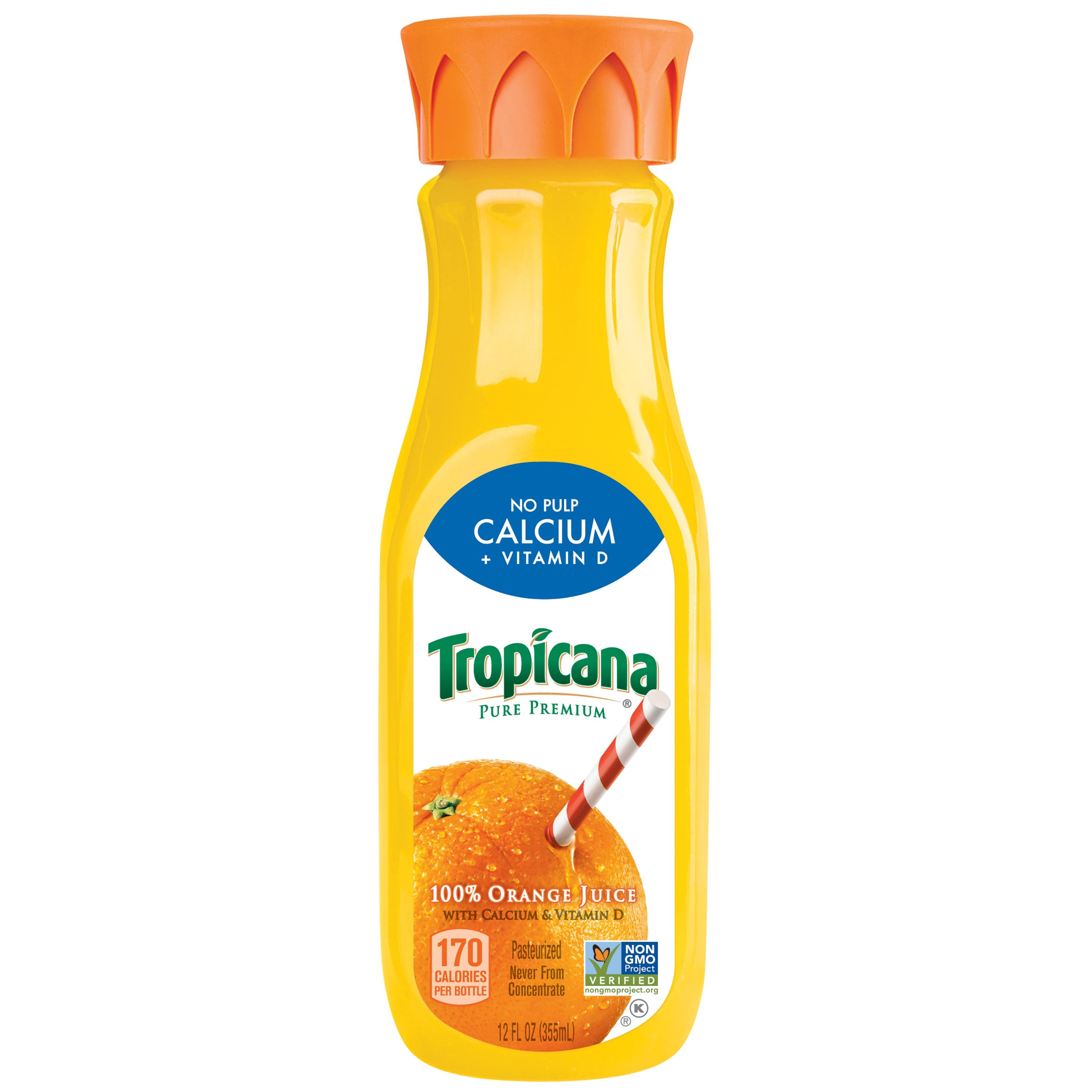 Tropicana Pure Juice With Calcium, Orange, 12 Ounce Pack Of 12