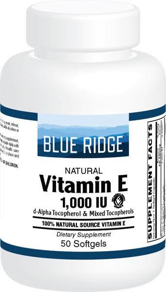 Blue Ridge Natural Vitamin E Supplement - 1000 IU, 50 Softgels