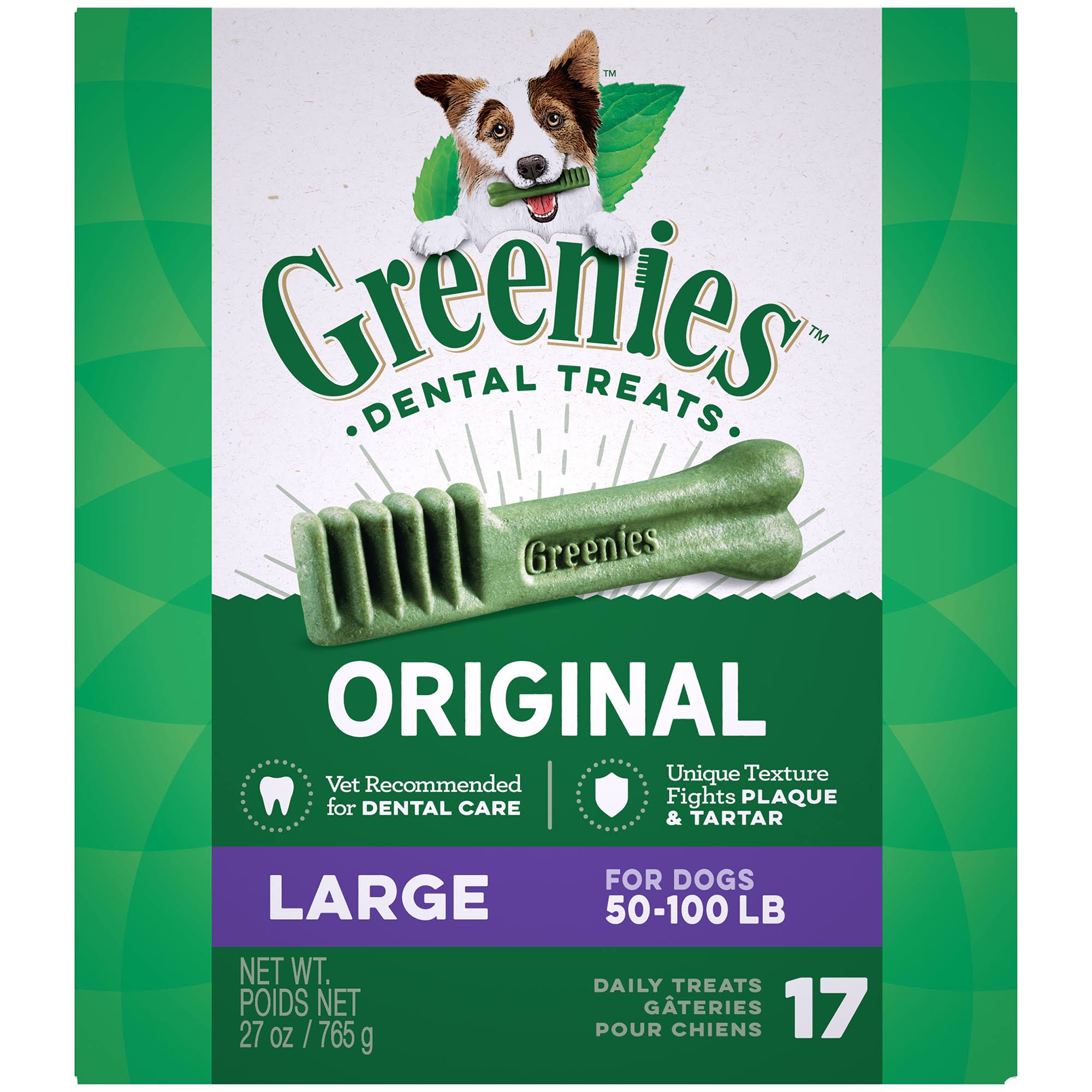 Greenies Dental Dog Treats - Large, 17 ct
