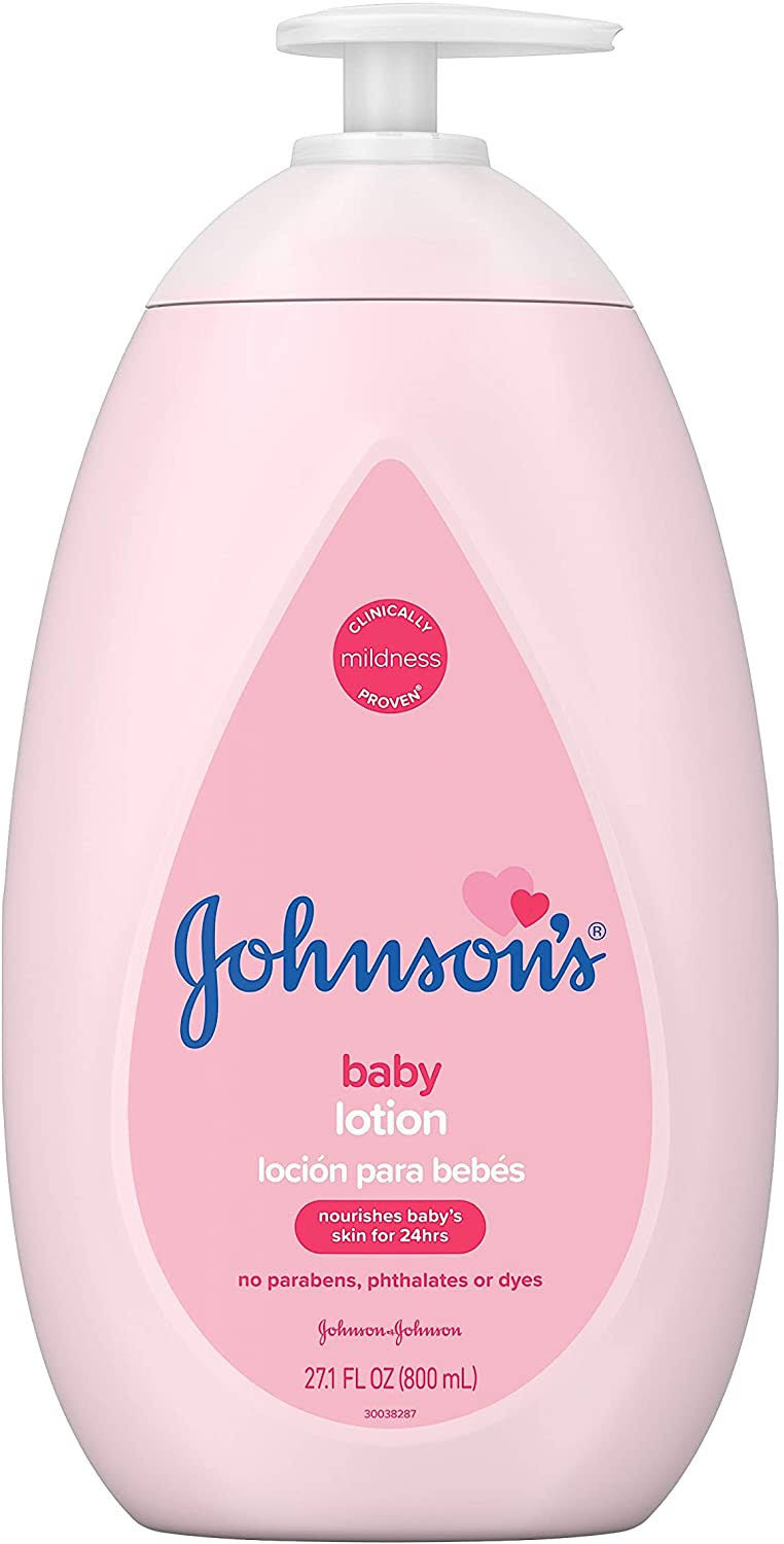 Johnson's moisturizing pink baby lotion with coconut oil, 27.1 fl. oz