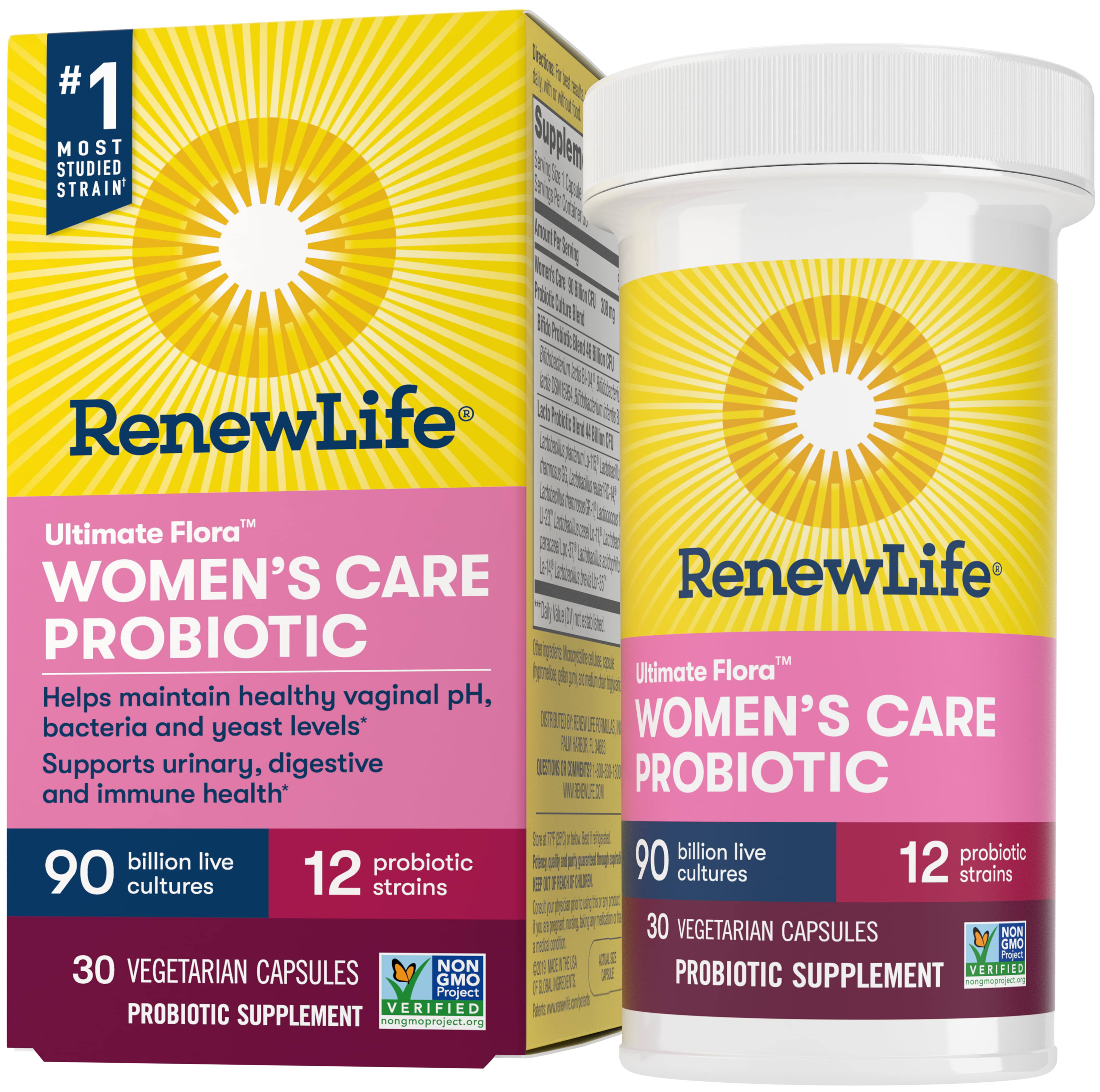 Ultimate Flora Probiotic 90 Billion Women's Care 30 Veg Capsules, Renew Life